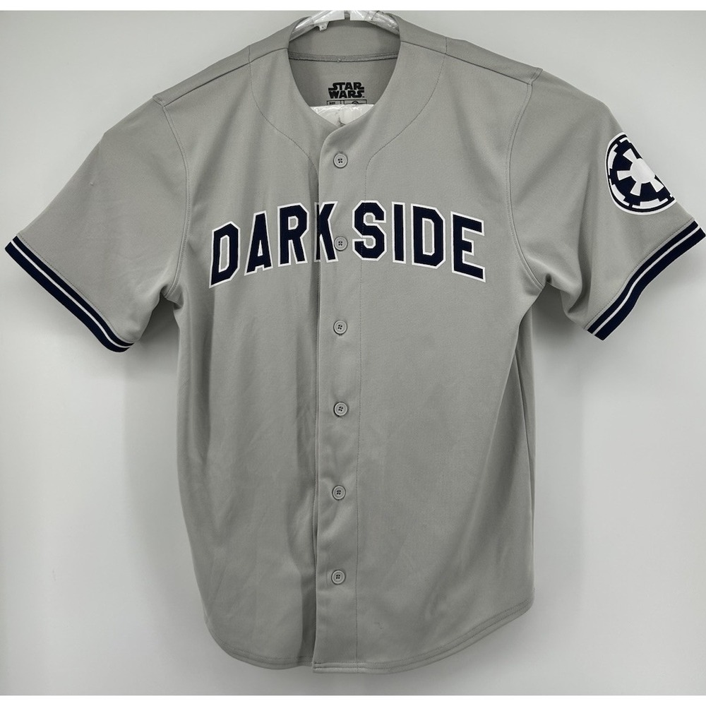 Star Wars Dark Side Baseball Jersey Gray Polyester Mens Size Small